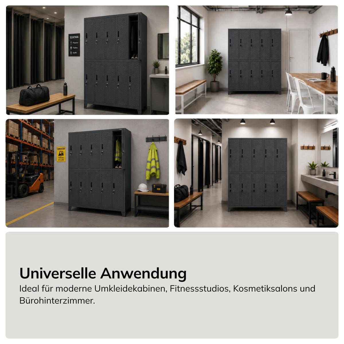 ARBEITSSCHUTZ-KLEIDERSCHRANK BARTEK PRO 172x136x45 cm - Anthrazit, Metall (136/172/45cm) - Jan Nowak