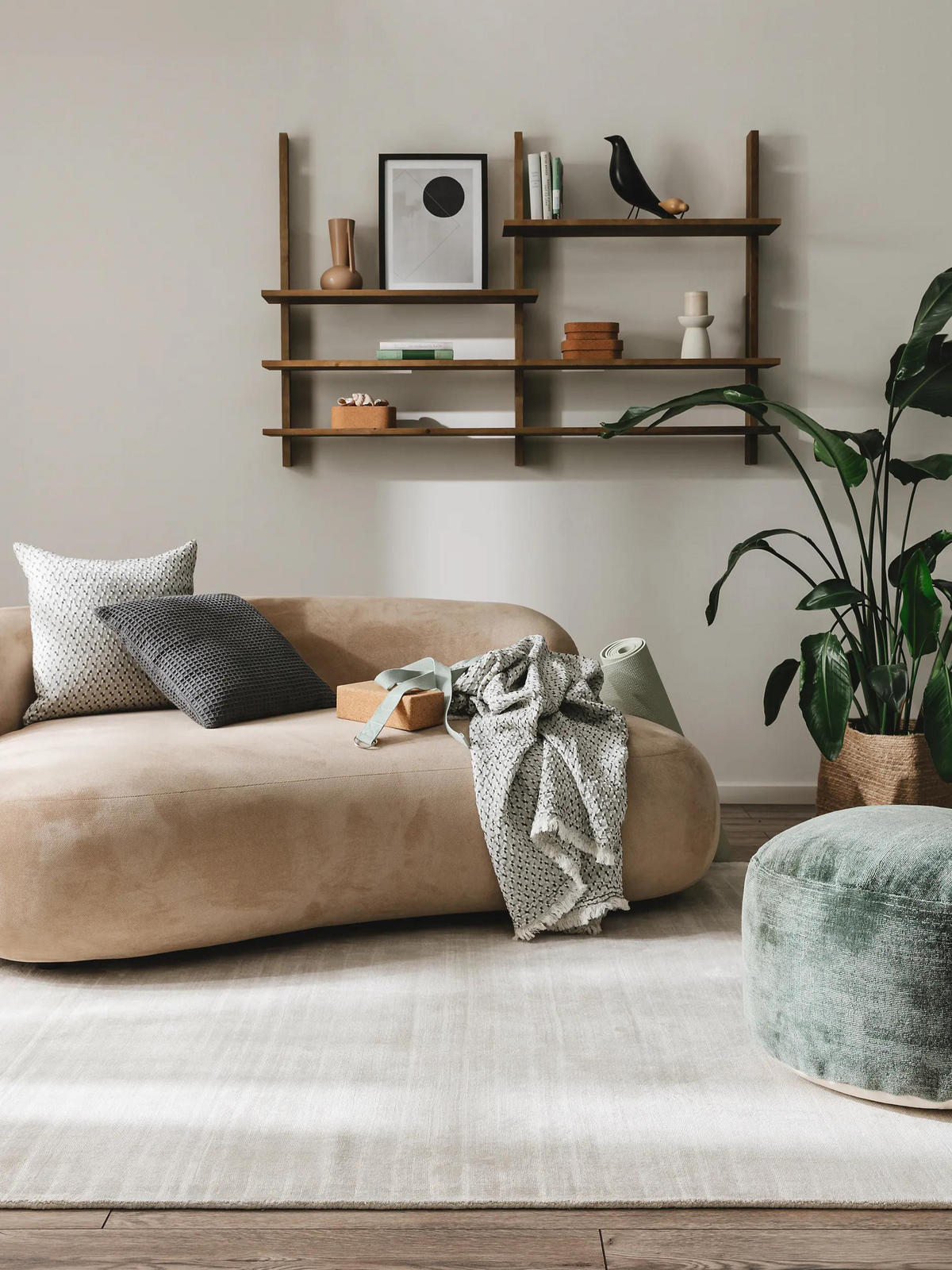 VISKOSETEPPICH Nova Hellgrau 160x230 cm - Hellgrau, Naturmaterialien/Textil (160/230cm) - benuta Pure