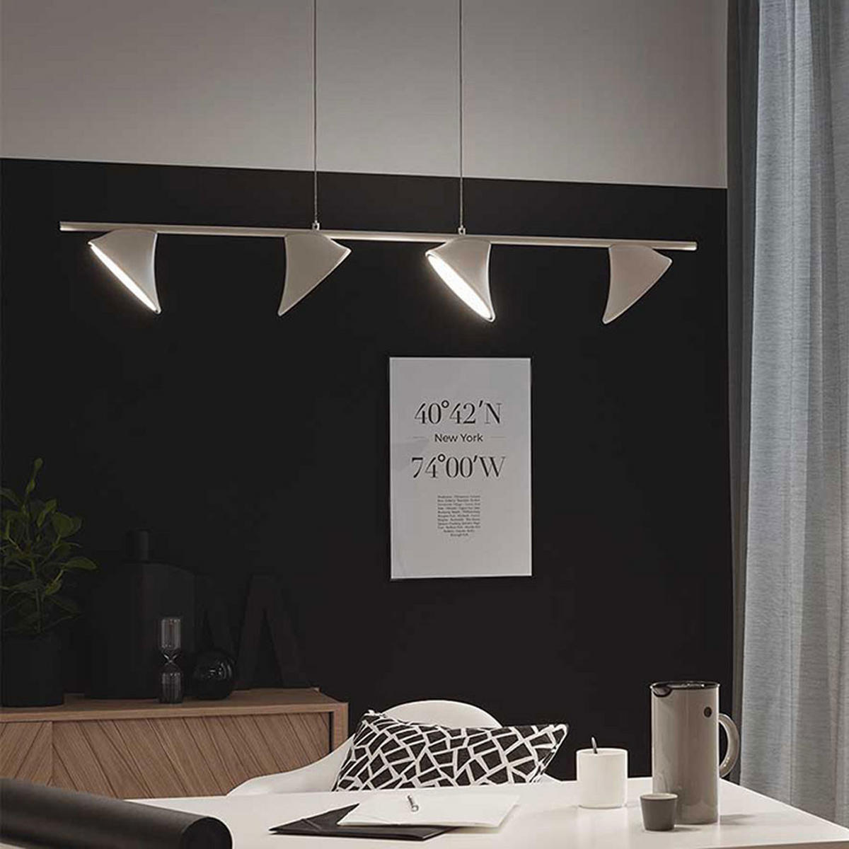 LED HÄNGELEUCHTE Metall Weiß - Weiß, Metall (105/12/150cm) - Wofi