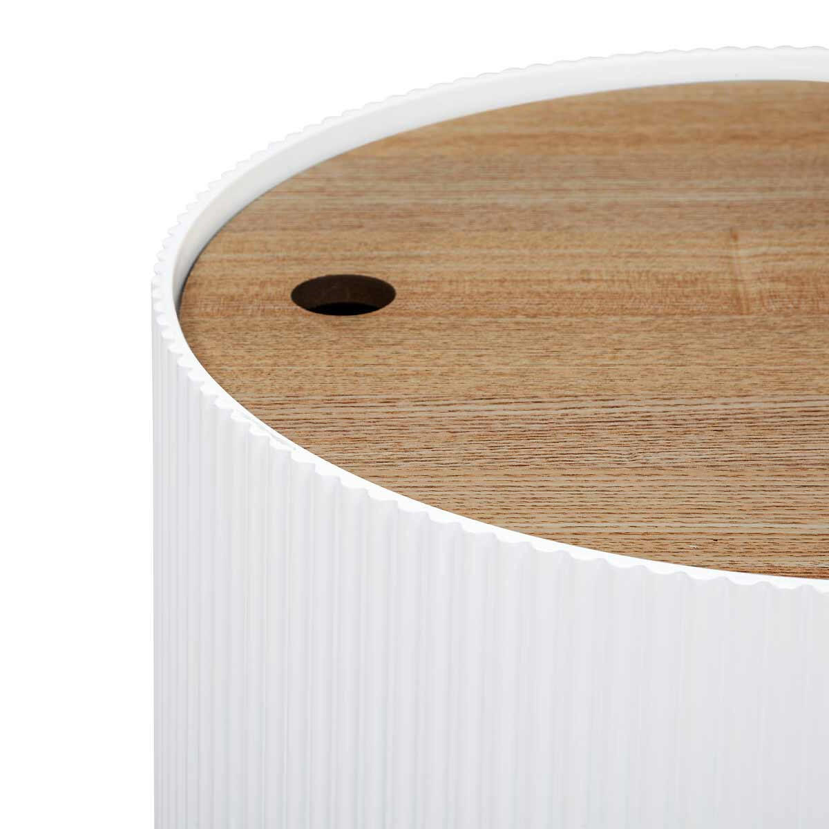 KAFFEETISCH mit Stauraum Enola rund Weiß 38,5/38,5/35 cm - Weiß, Holzwerkstoff (38.5/38.5/35cm) - Atmosphera Createur d´interieur