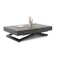 COUCHTISCH SANELLE ausziehbar mit Liftfunktion, 120/80/76 cm Schwarz - Schwarz, Holzwerkstoff/Metall (120/80/27cm) - Idohome