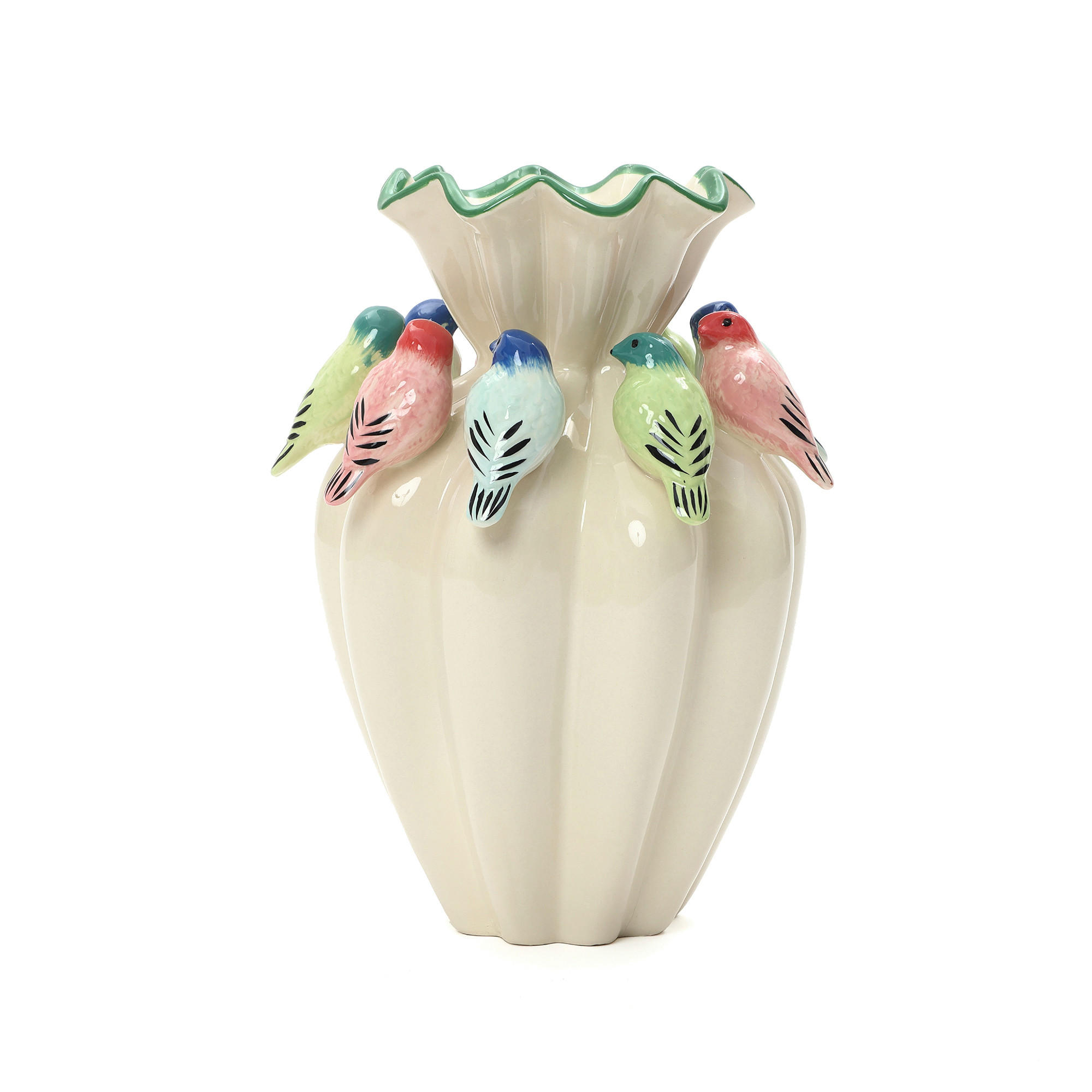 VASE aus Keramik, Ø17 x H38.8 cm, weiß - Weiß, Keramik (38.8cm) - Hometopia