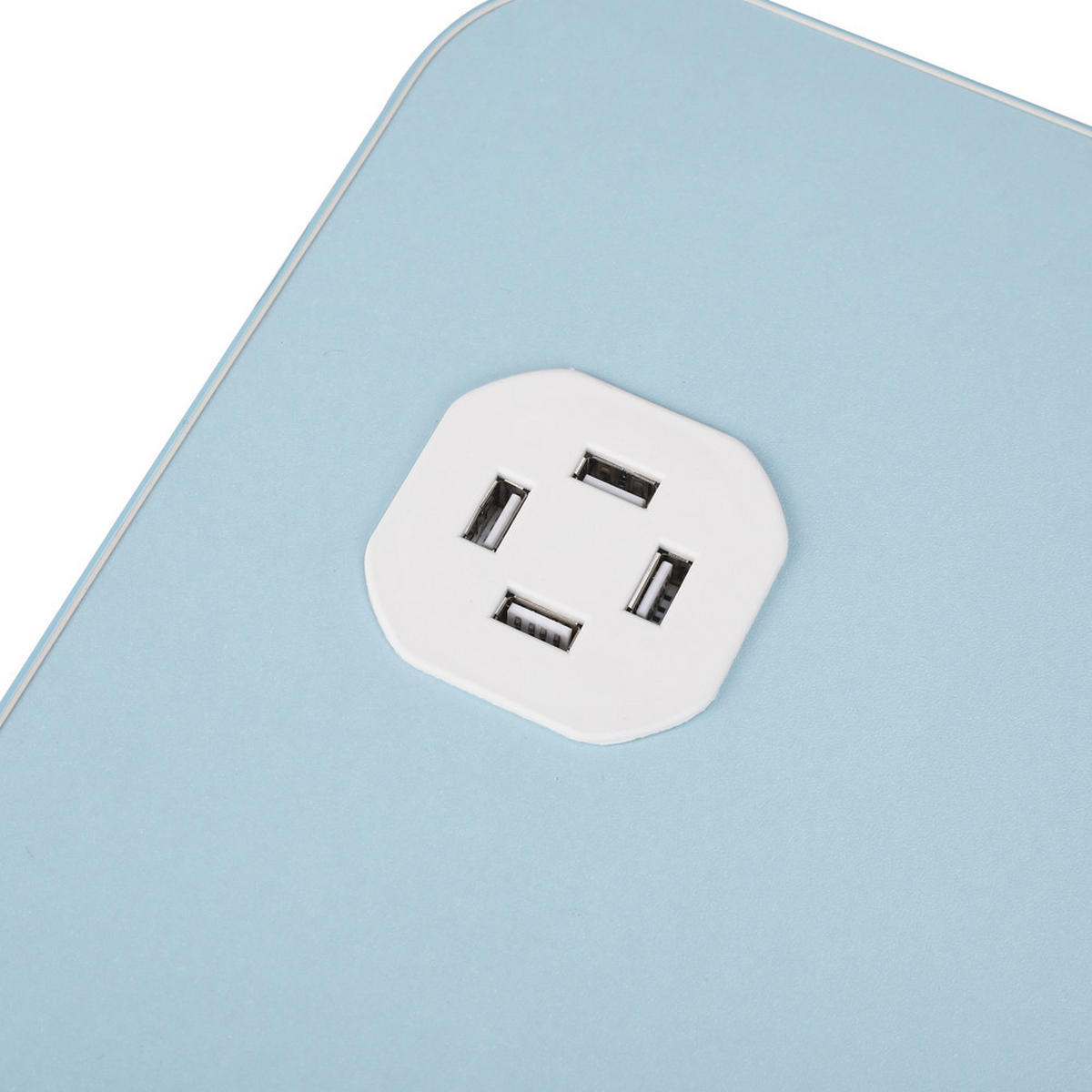 LAPTOPTISCH Klappbarer mit USB-Anschlüssen für Bett und Couch in Hellblau - Blau, Metall (40/60/28cm) - Livingandhome