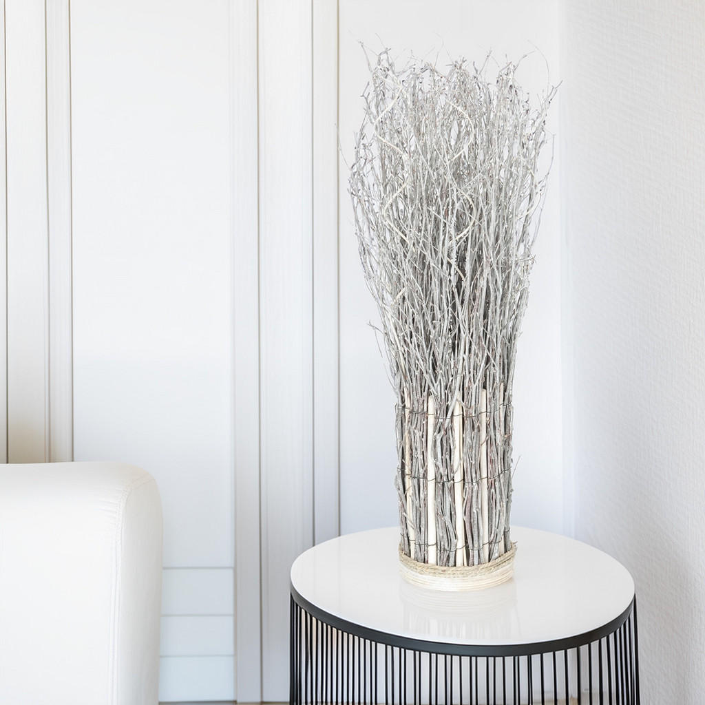 Thumbnail - Creedwood Raumteiler, Weiß, Naturmaterialien, 35x71x35 cm, Wohnzimmer, Raumteiler & Paravents, Paravents