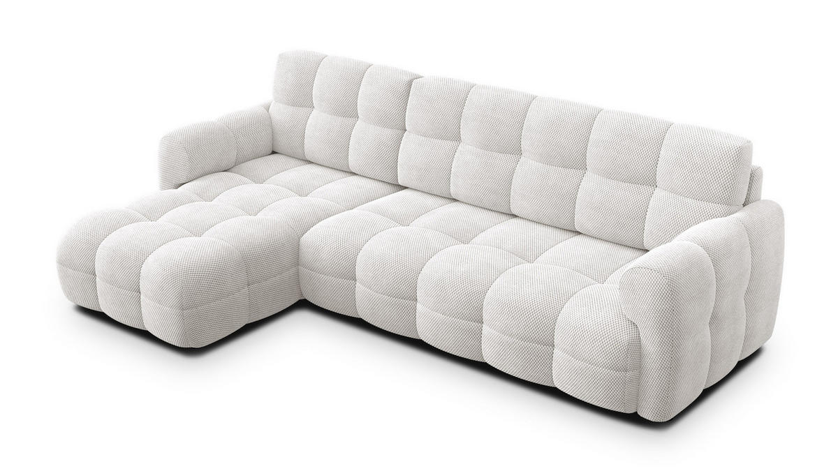 ECKSOFA MELLOW 4-Sitzer, creme - Creme/Schwarz, Holz/Textil (262/156cm) - Courtois Laville
