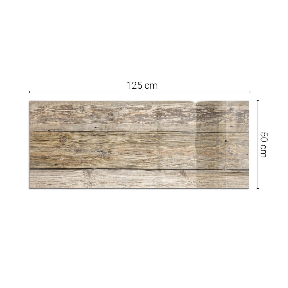 GLASPLATTE für Kamin 125x50 cm - Beige, Glas (125/50/0.4cm) - TULUP