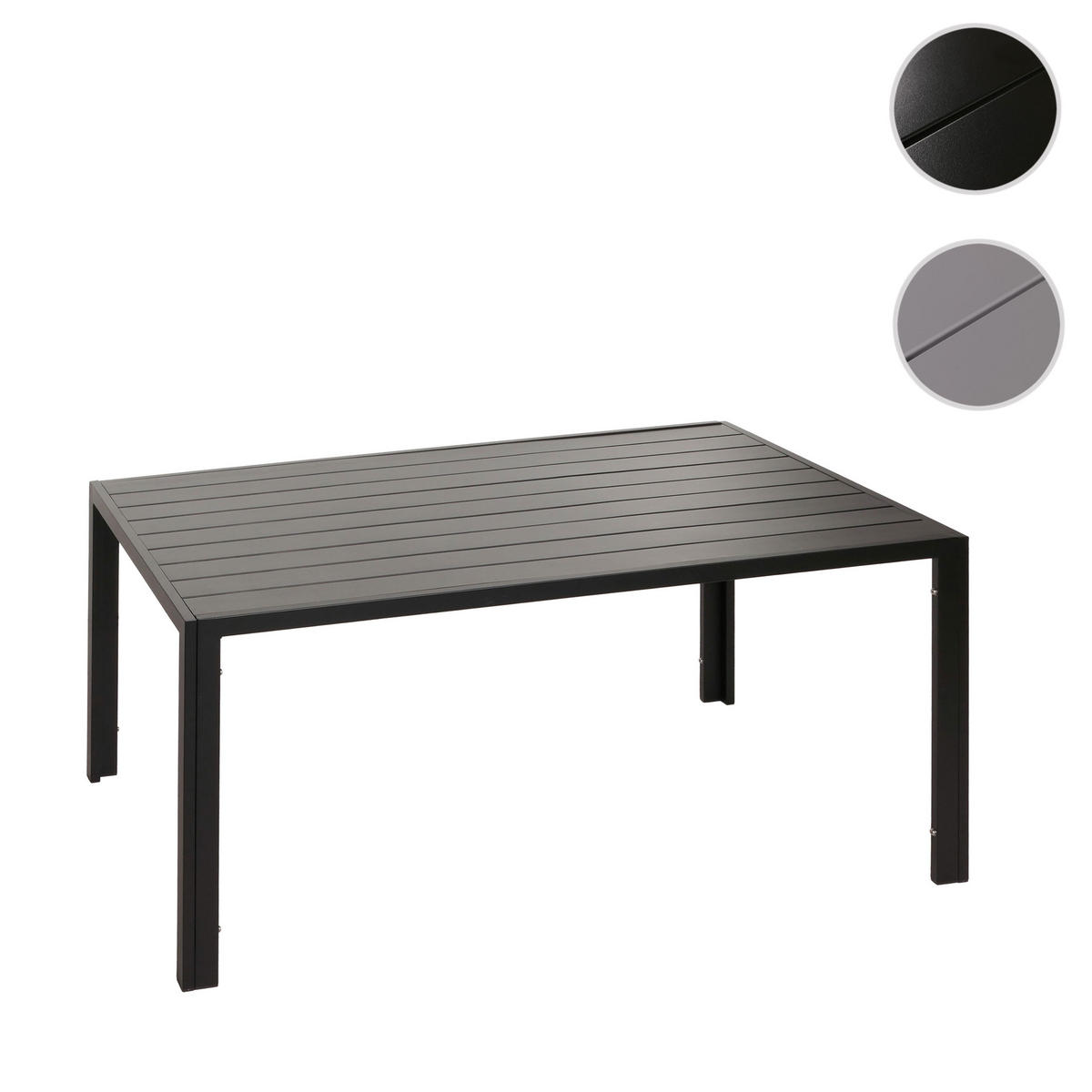 ALU-ESSTISCH rechteck Anthrazit - Anthrazit, Metall (80/140/72cm) - MCW