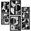 POSTER Set Mit 6 Bauhaus Architektur A3 & A4 Schwarzer Rahmen - Schwarz, Papier (29/3/42cm) - Nacnic