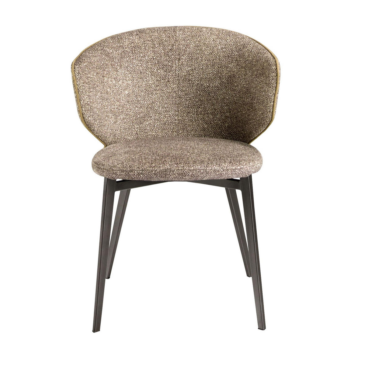 STUHL Brauner marmorierter Stoffstuhl 59/55/76cm - Ecru/Braun, Textil/Metall (59/76/55cm) - ANGEL CERDA