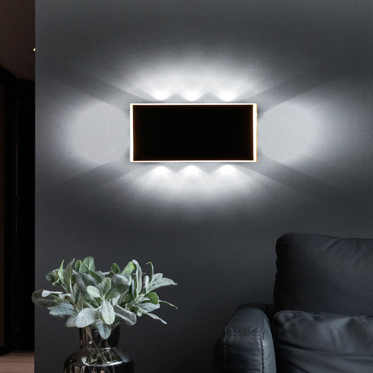 LED WANDLEUCHTE Saidy Metall Schwarz - Schwarz, Metall (25/9/25cm) - Globo Lighting