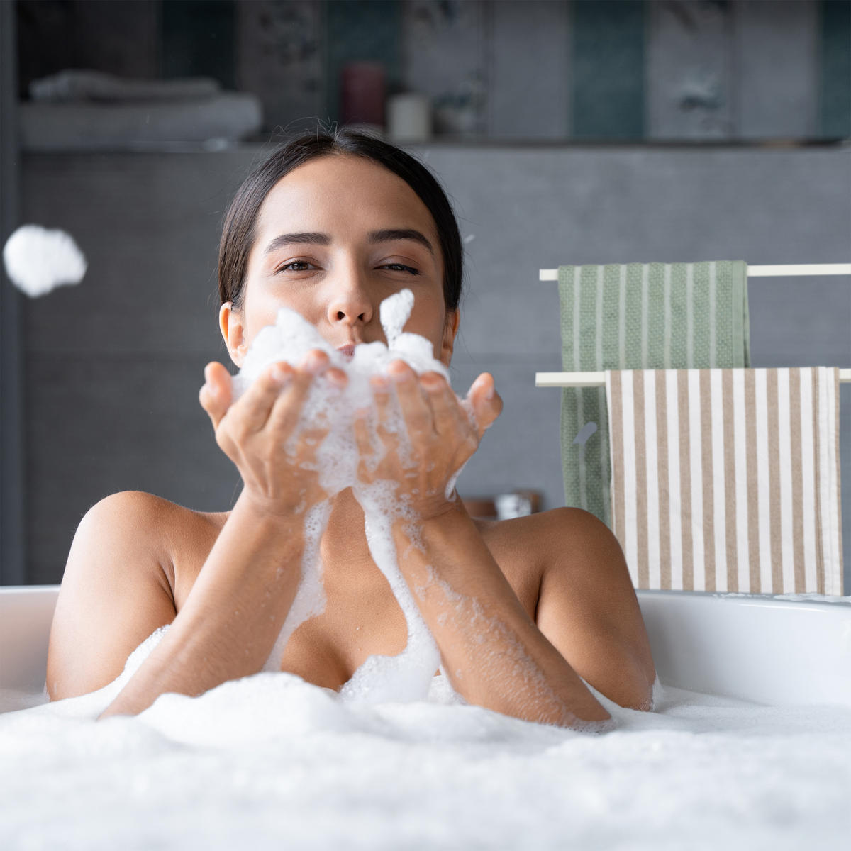 HANDTUCHHALTER stehend - Multicolor, Holz/Holzwerkstoff (43.5/85/20cm) - Relaxdays