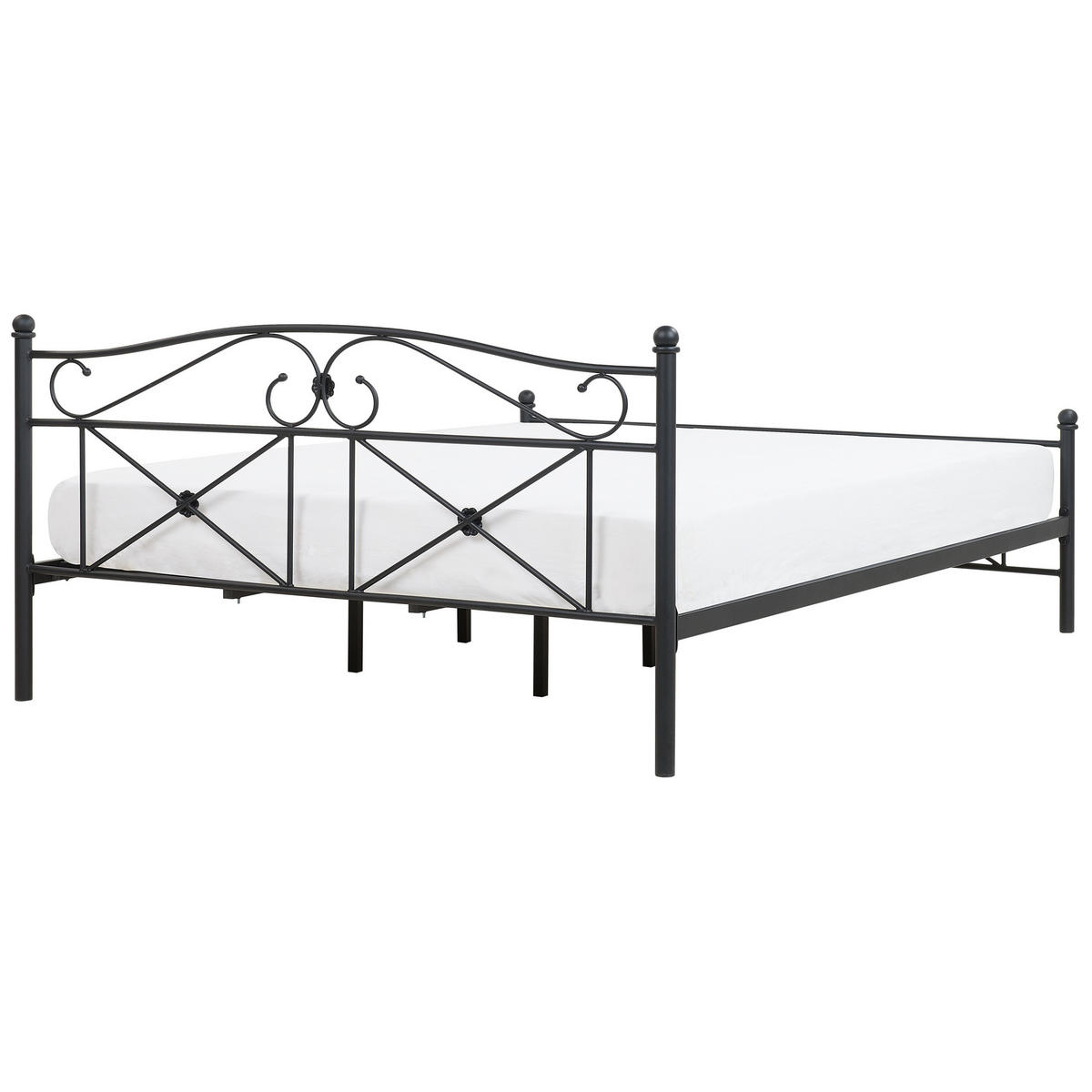 BETT mit Lattenrost 180x200 cm Schwarz Rodez - Schwarz, Metall (180/200cm) - Beliani
