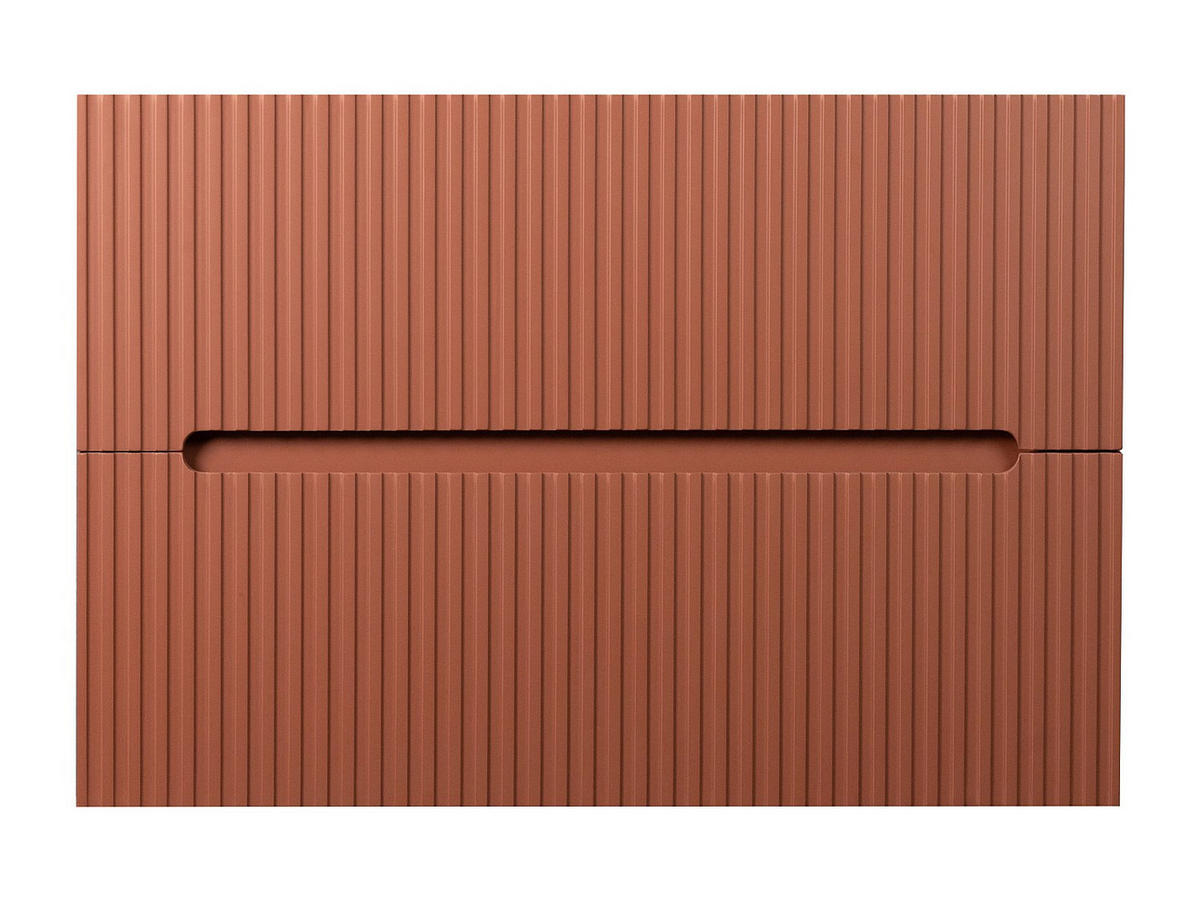 WASCHBECKENUNTERSCHRANK - 80cm x 45.5cm - MDF - terracotta - PAVANI - Braun, Holz (80/55/45.5cm) - Vente-Unique