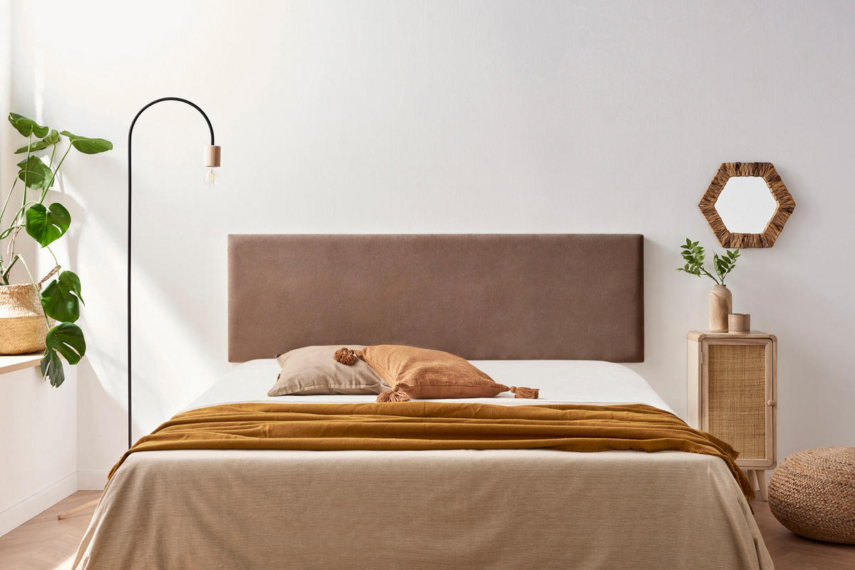 KOPFTEIL gepolstert NOVA Aqualine 90x50x5 cm - Schokolade - Moonia - Dunkelbraun, Holz (90/5/50cm)