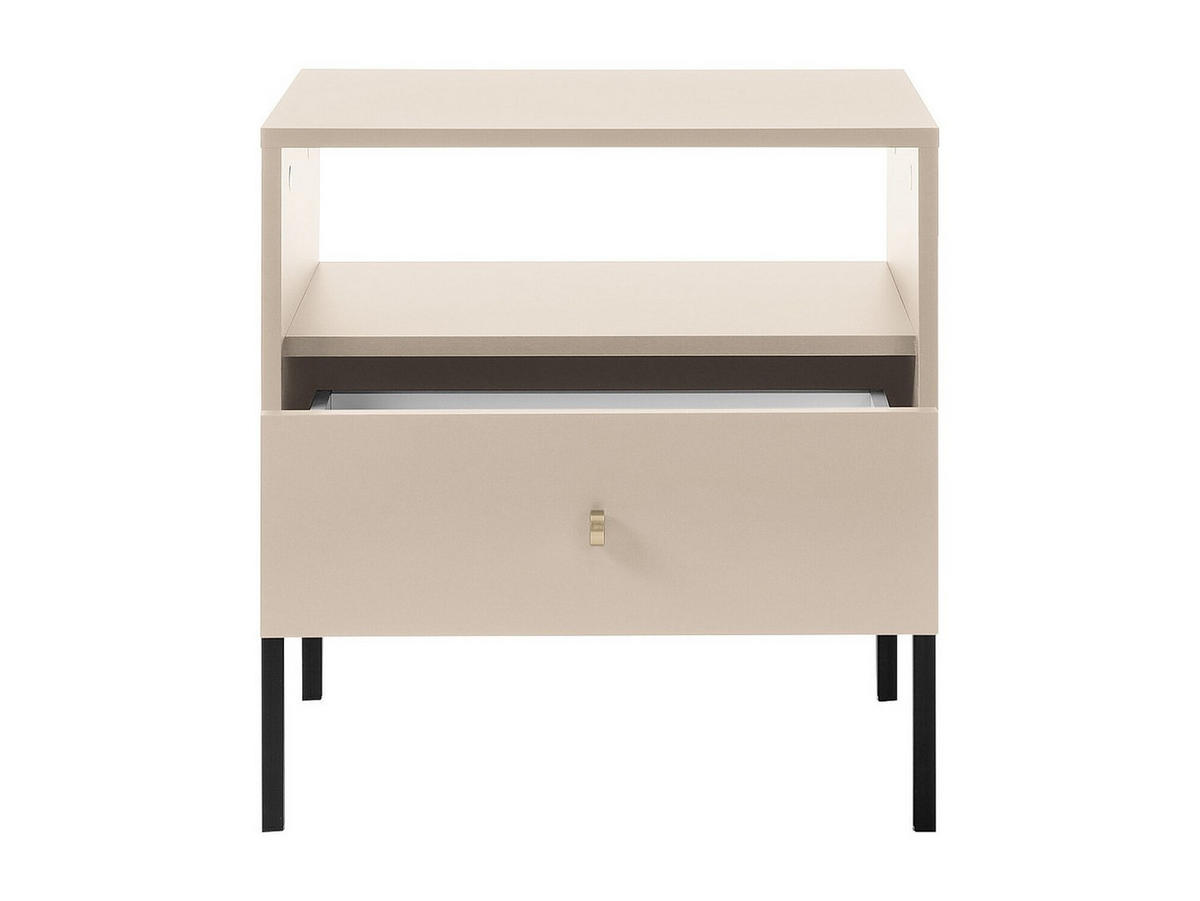 NACHTTISCH mit 1 Schublade & 1 Ablage - Beige - BOGDAN - Beige, Holz (54/56/39cm) - Vente-Unique