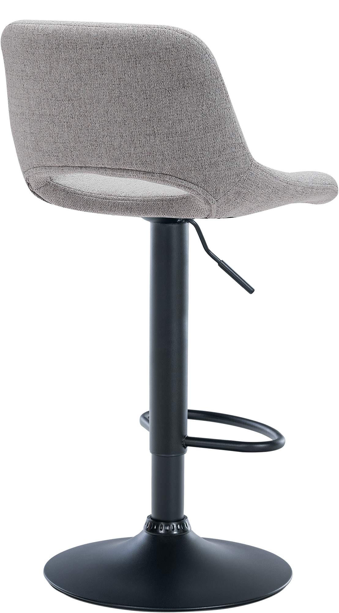 BARHOCKER 2er Set Stoff hellgrau - Hellgrau/Schwarz, Textil/Metall (42/86/46cm) - CLP