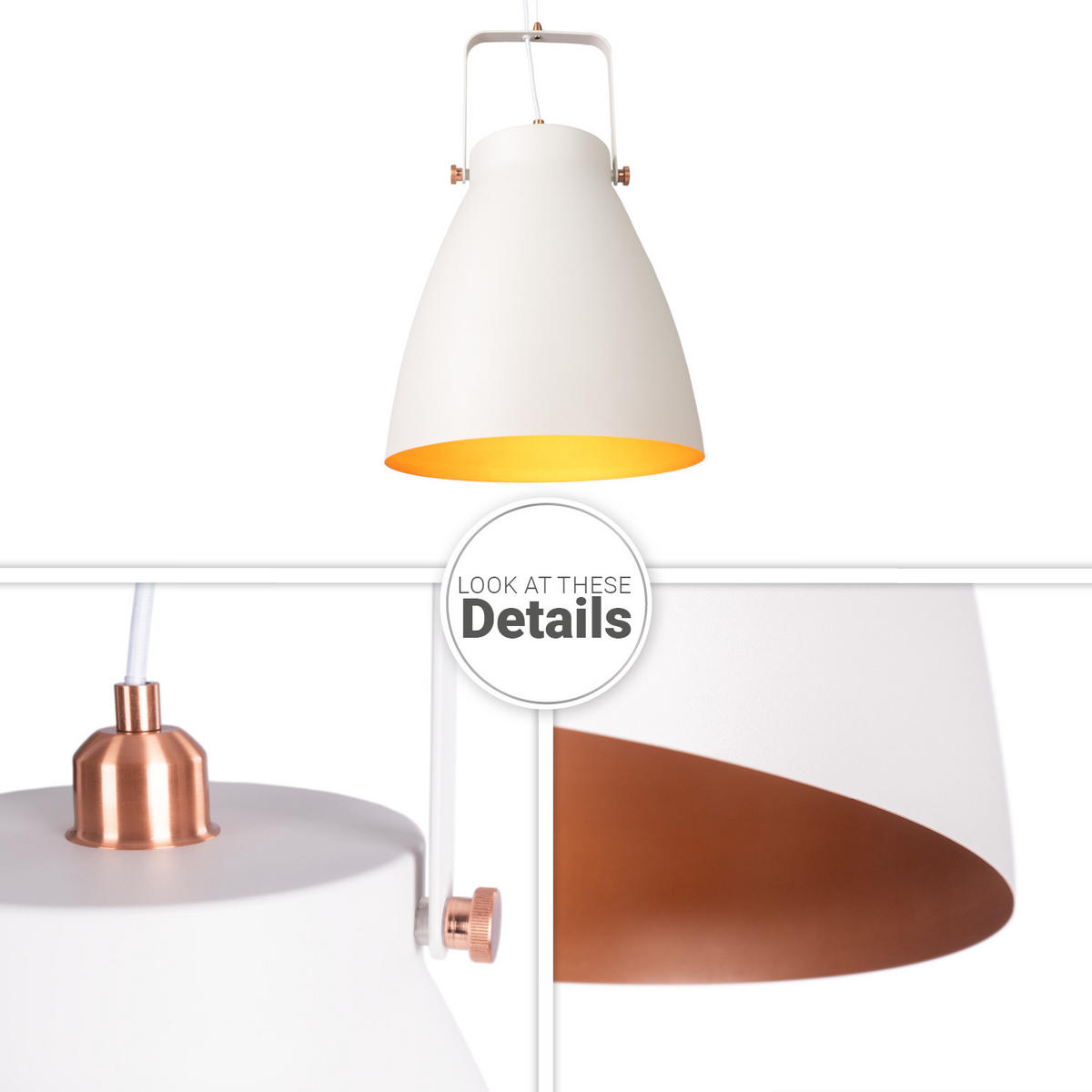 PENDELLEUCHTE Boone Pd - Weiß, Metall (39/39/58.4cm) - Paco Home