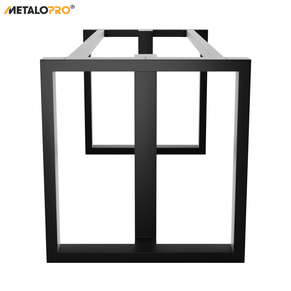 TISCHBEINE Astana Metall Schwarz 140/70/72 cm - Schwarz, Metall (70/72/140cm) - Metalo Pro