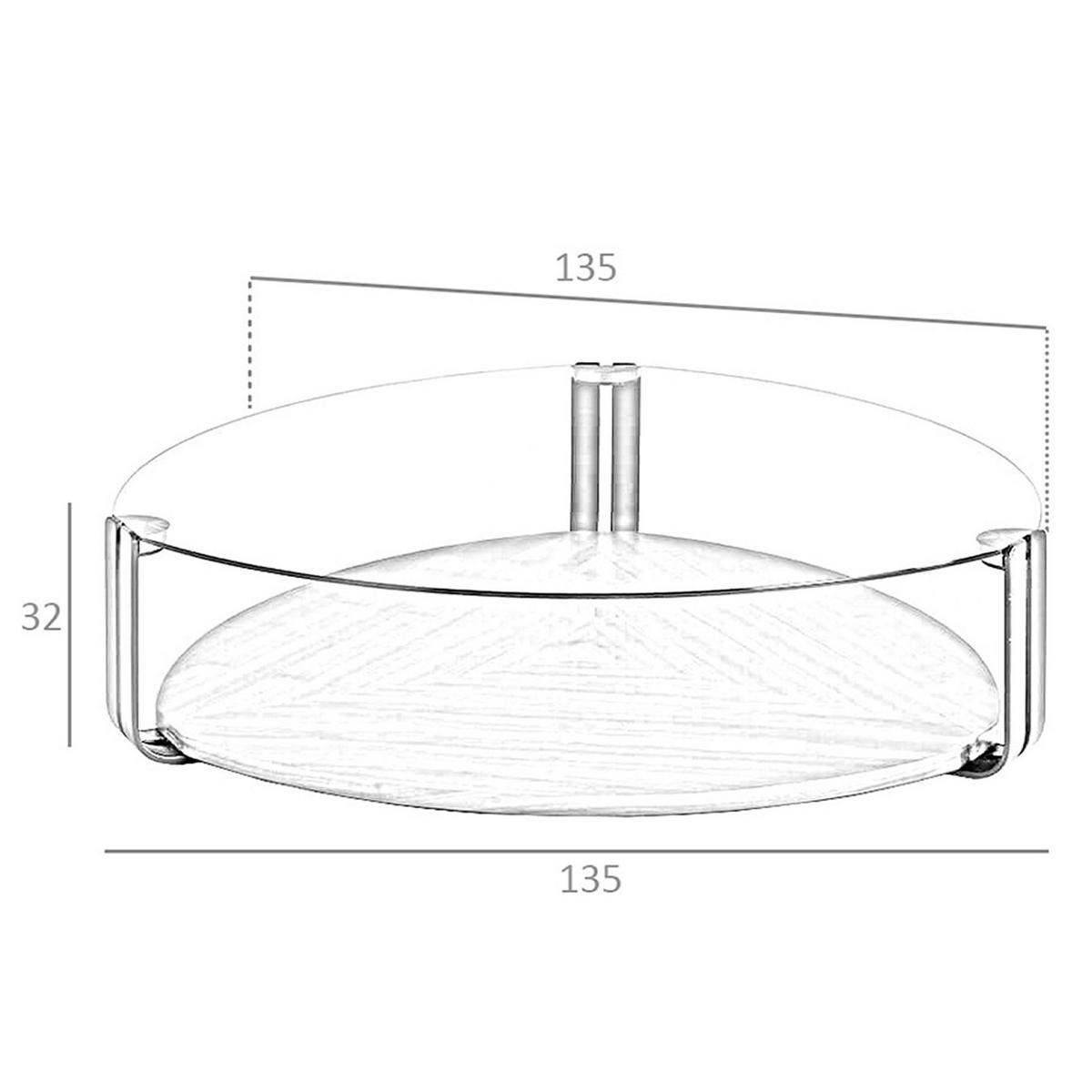 COUCHTISCH Dreieckiger dreieckig gehärtetes Glas, schwarzer Stahl und Nussbaum 135/135/32 cm - Transparent/Nussbaumfarben, Glas/Holz (135/135/32cm) - ANGEL CERDA