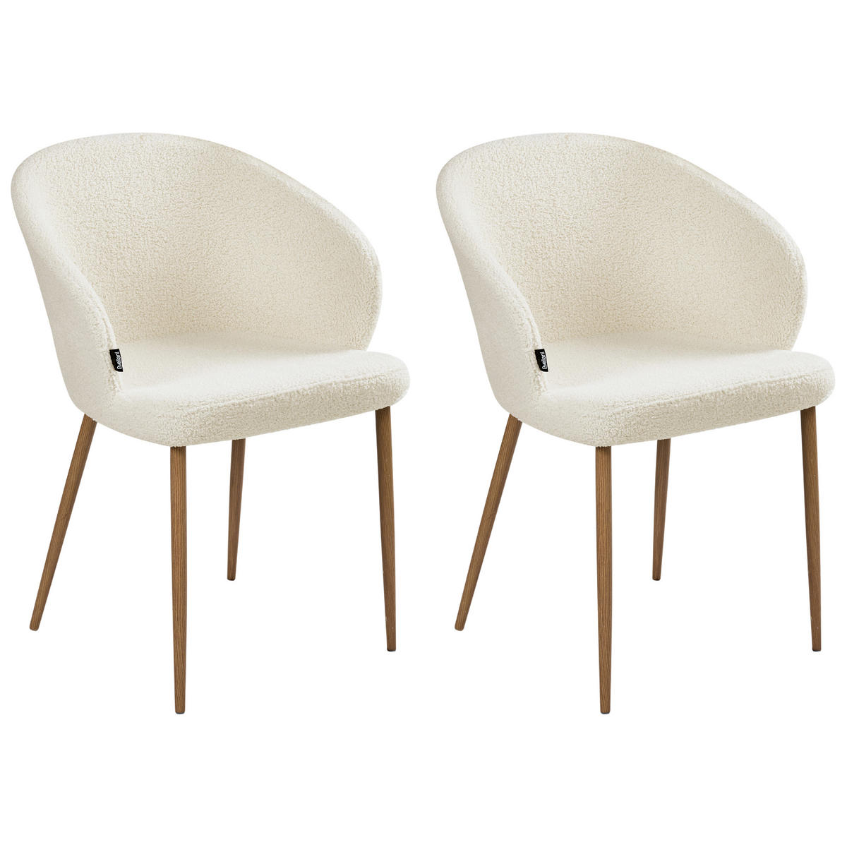 BLAGOVAONSKA STOLICA set od 2 kremasto bijeli Mason - bijela/smeđa, tekstil (57/82/45cm) - Beliani