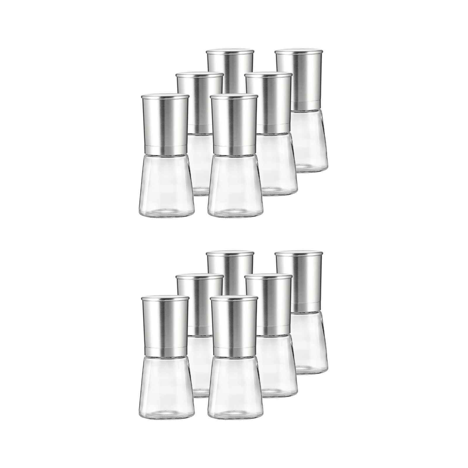GEWÜRZMÜHLENSET Basic transparent-silber 12er Set - Transparent/Silberfarben, Glas/Metall (7/15/14cm) - Ritzenhoff Breker