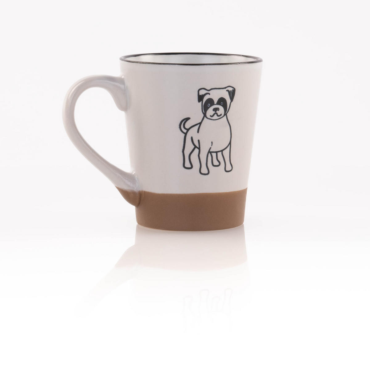 BECHER Hund 360 ml 9/9/10,9 cm - Weiß, Keramik (0.36L) - Siaki