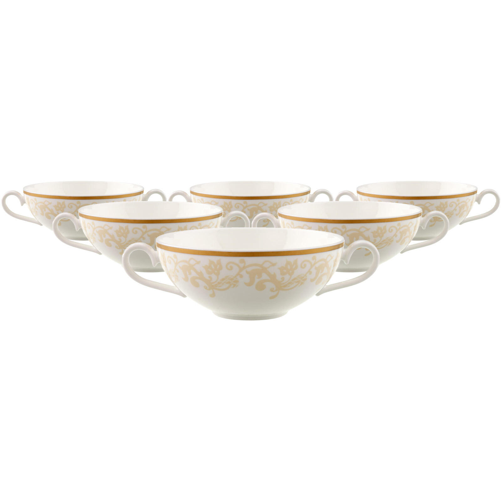 Villeroy & Boch Suppen-Obertassen Weiß, Gold