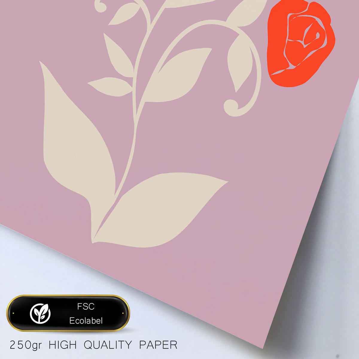 POSTER Set Mit 6 prächtige abstrakte Blumen von Blom Größe A3 & A4 Schwarzer Rahmen - Schwarz, Papier (29.7/1cm) - Nacnic
