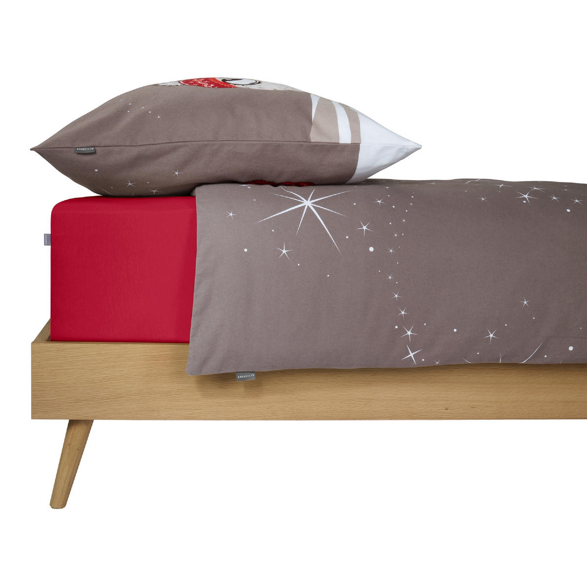 BETTWÄSCHESET Olsona - Feinbiber - 2-teilig - 135 x 200 cm - Grau - Grau, Textil (135/200cm) - SCHIESSER