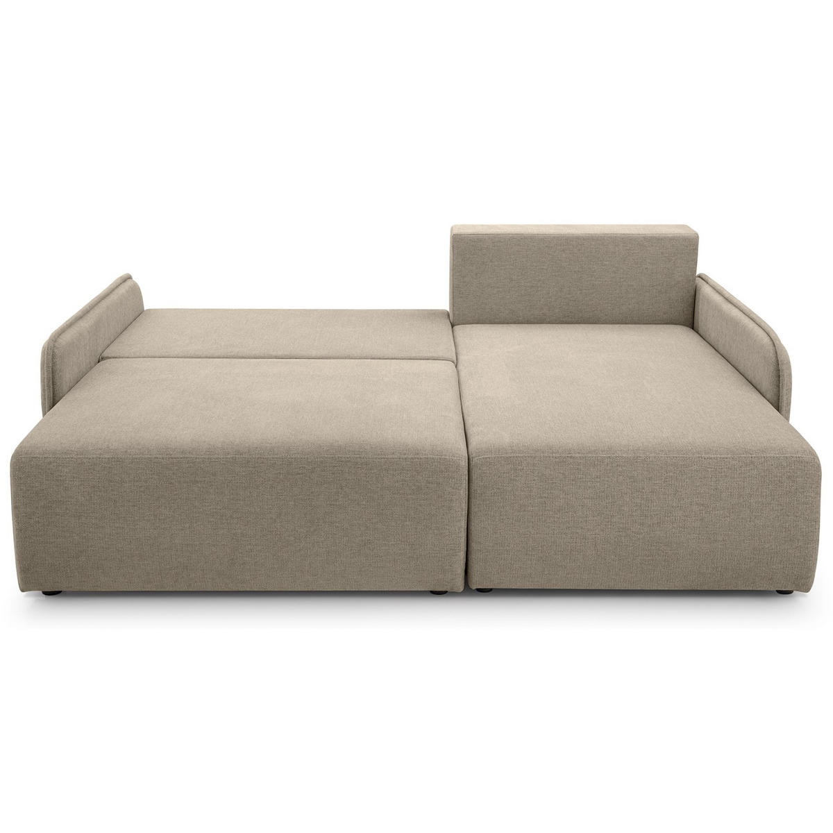 ECKSOFA Netarro, Dunkelbeige Chenille, rechtsseitig - Beige/Schwarz, Kunststoff/Textil (198/147cm) - Selsey
