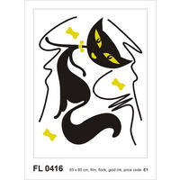 WANDTATTOO Katze 85 x 65 cm - Schwarz, Papier (85/65/65cm) - Sanders & Sanders
