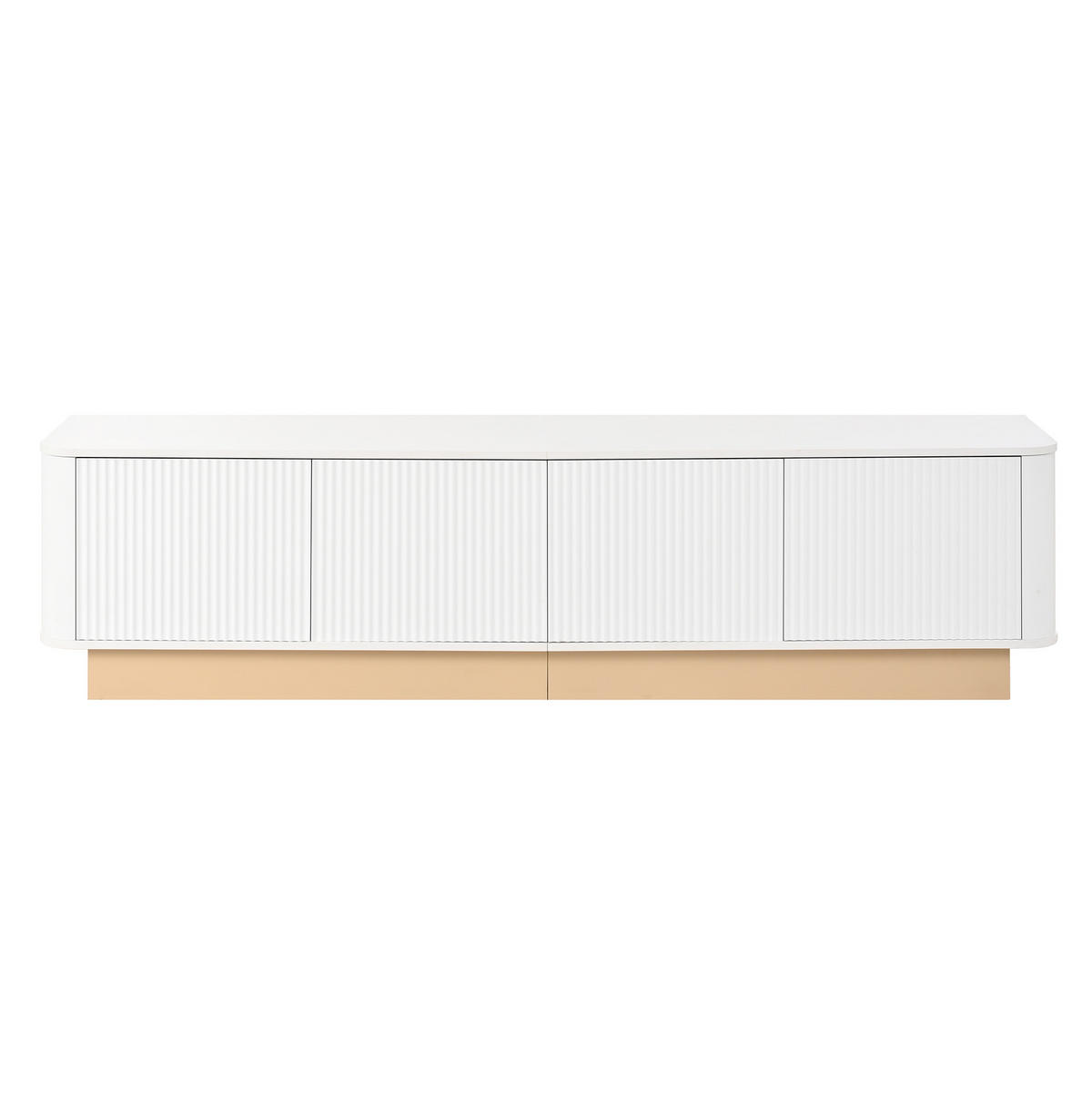 TV-LOWBOARD mit 4 Türen 200 x 40 cm MDF Weiß - Weiß, Holzwerkstoff (40/47.5/200cm) - Beauniv