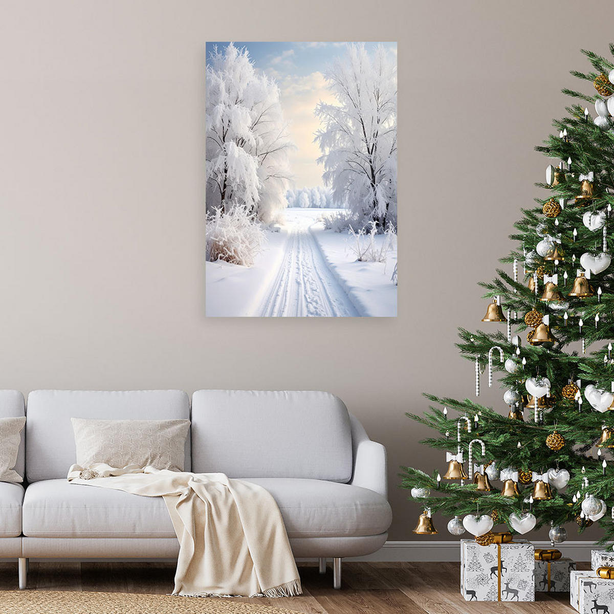 LEINWANDBILD Weihnachten 60x90cm - Weiß, Textil (60/90cm) - Feeby