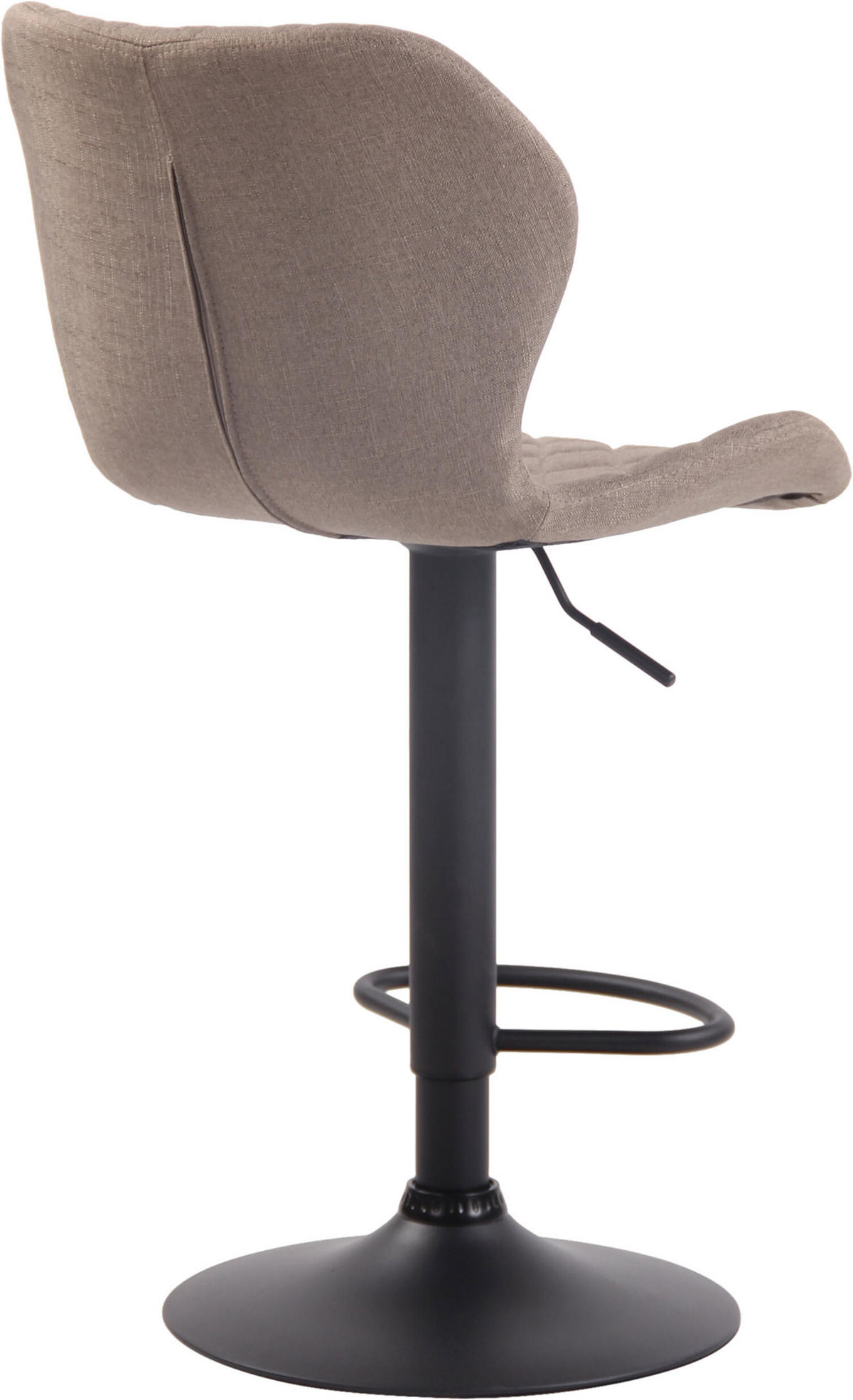 BARHOCKER Cora, Gestell schwarz, Stoff Taupe - Schwarz/Grau, Textil/Metall (47/100/51cm) - TPFLiving