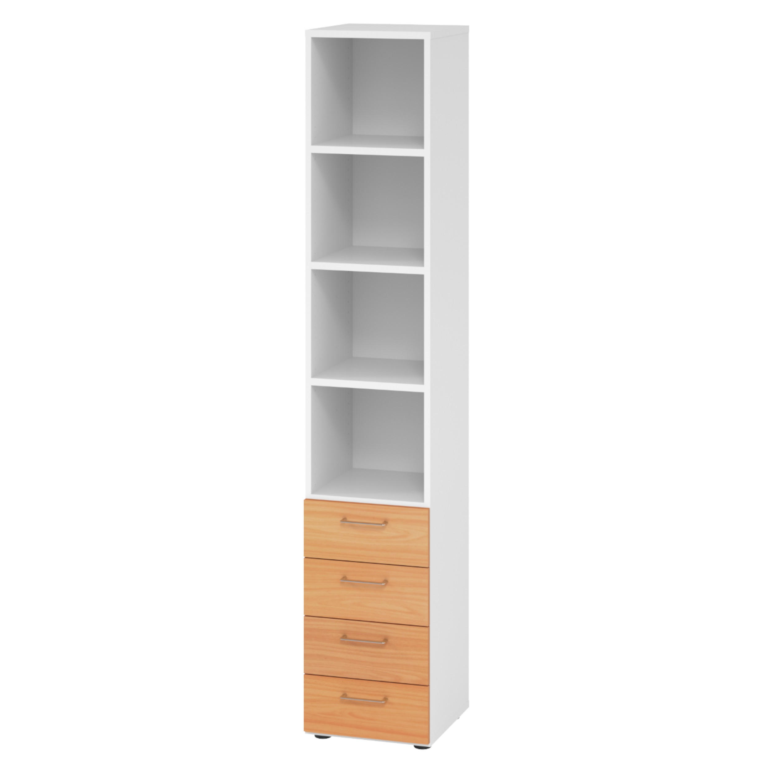 bümö Regal Weiß, Buche 40x215.6x42 cm
