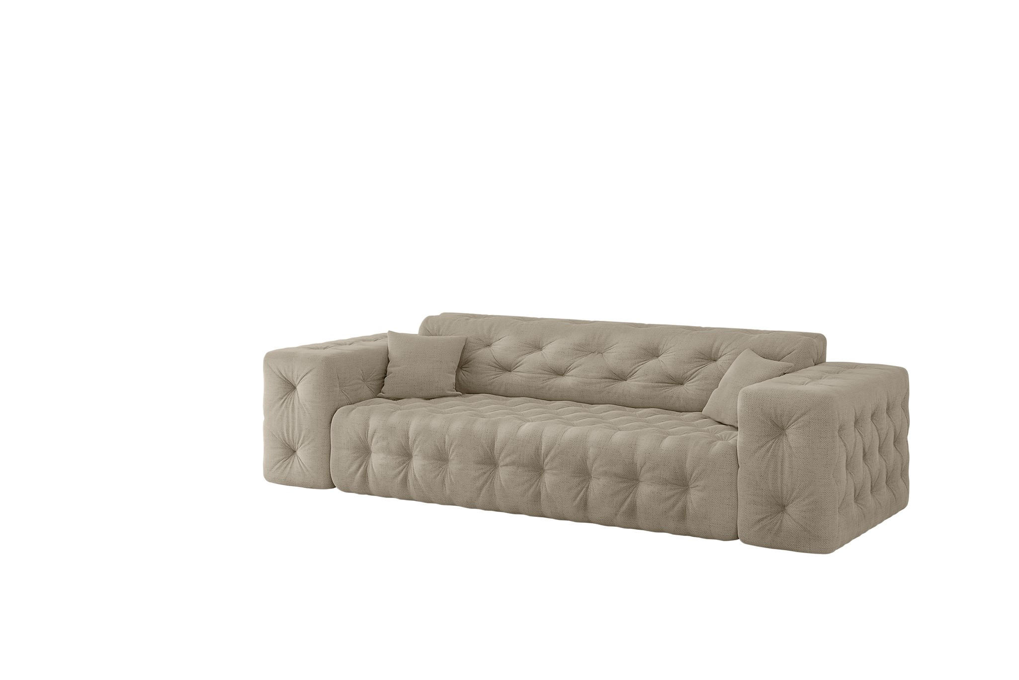SOFA 3-sitzer Chantal In Moly - Beige, Holzwerkstoff/Textil (251/78/96cm) - Fun Möbel