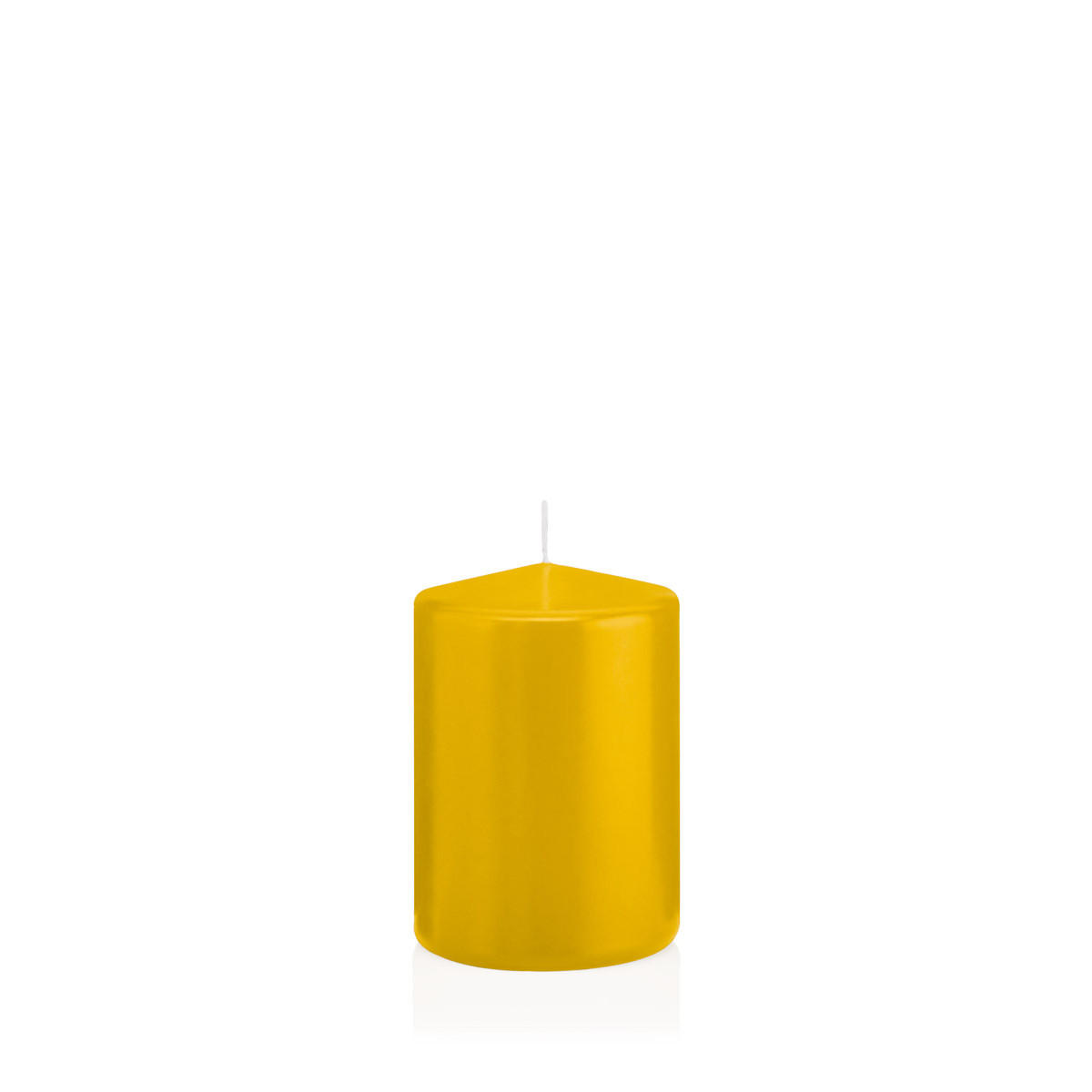 STUMPENKERZEN Dotter Gelb Ø 68 x 100 mm, 12 Stück - Gelb, Paraffin (7/10cm) - Wiedemann Kerzen