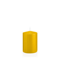 STUMPENKERZEN Dotter Gelb Ø 68 x 100 mm, 12 Stück - Gelb, Paraffin (7/10cm) - Wiedemann Kerzen