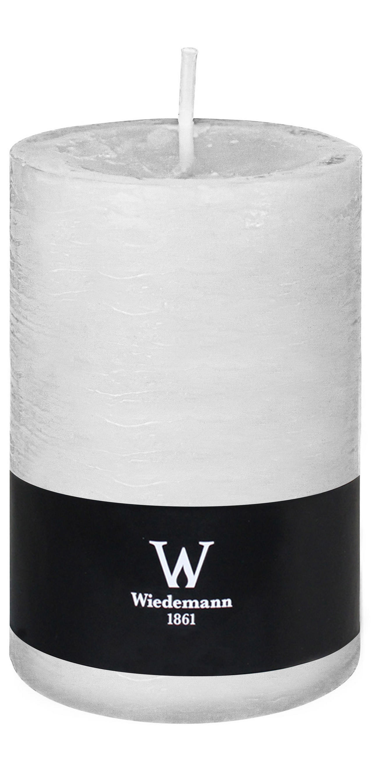STUMPENKERZE Rustik Marble Style Weiß 140 x Ø 98 mm - Weiß, Paraffin (14cm) - Wiedemann Kerzen