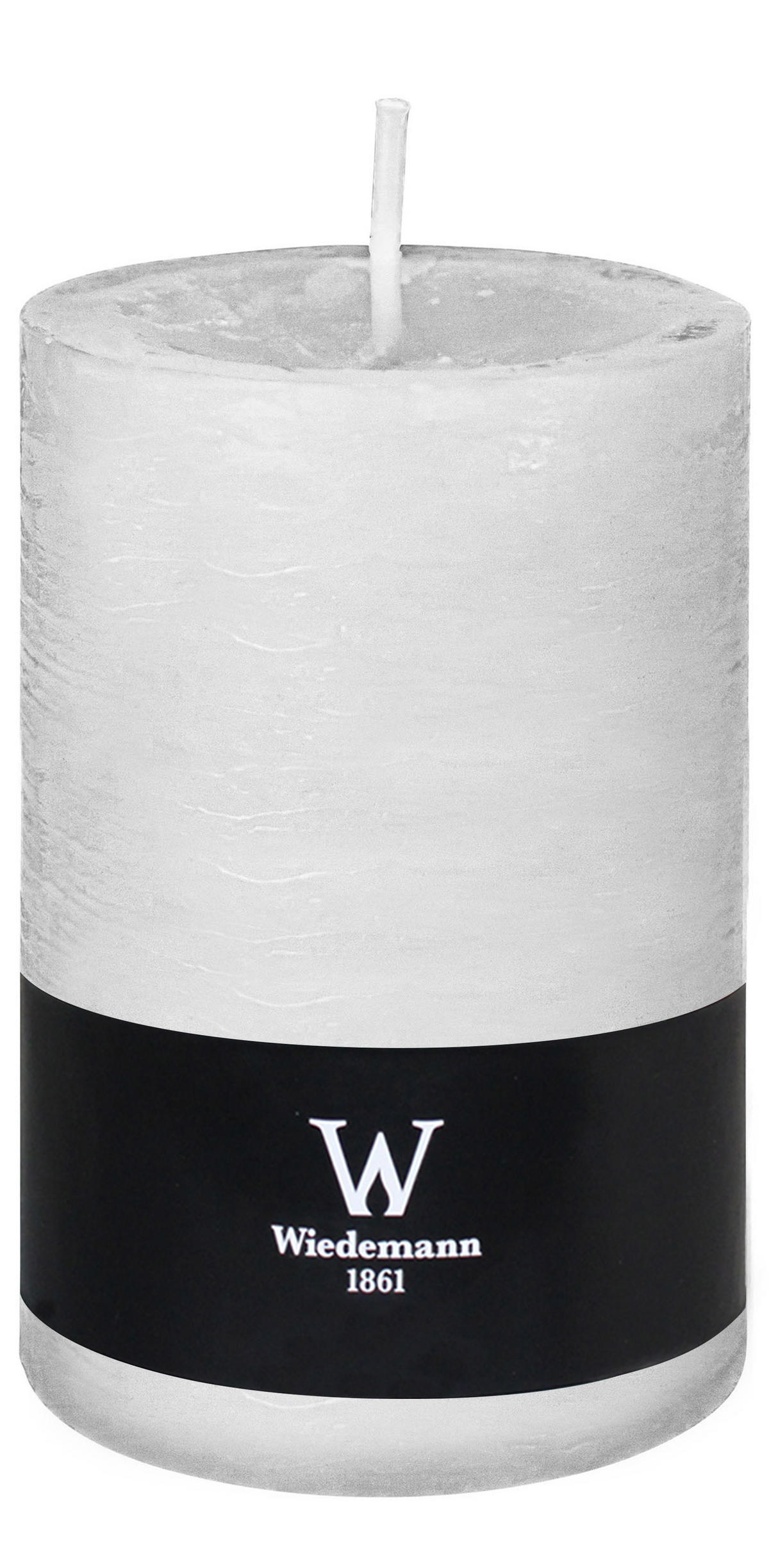 STUMPENKERZE Rustik Marble Style Weiß 140 x Ø 98 mm - Weiß, Paraffin (14cm) - Wiedemann Kerzen