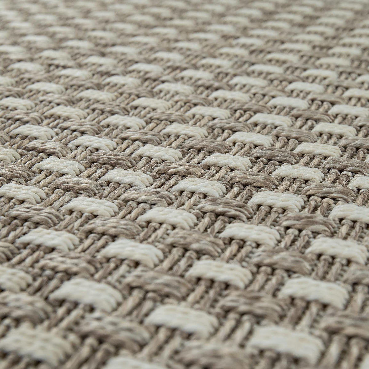 FLACHWEBTEPPICH, in Korbgeflecht-Optik, Creme, 120 x 170 cm - Beige, Textil (120/170cm) - KADIMA DESIGN