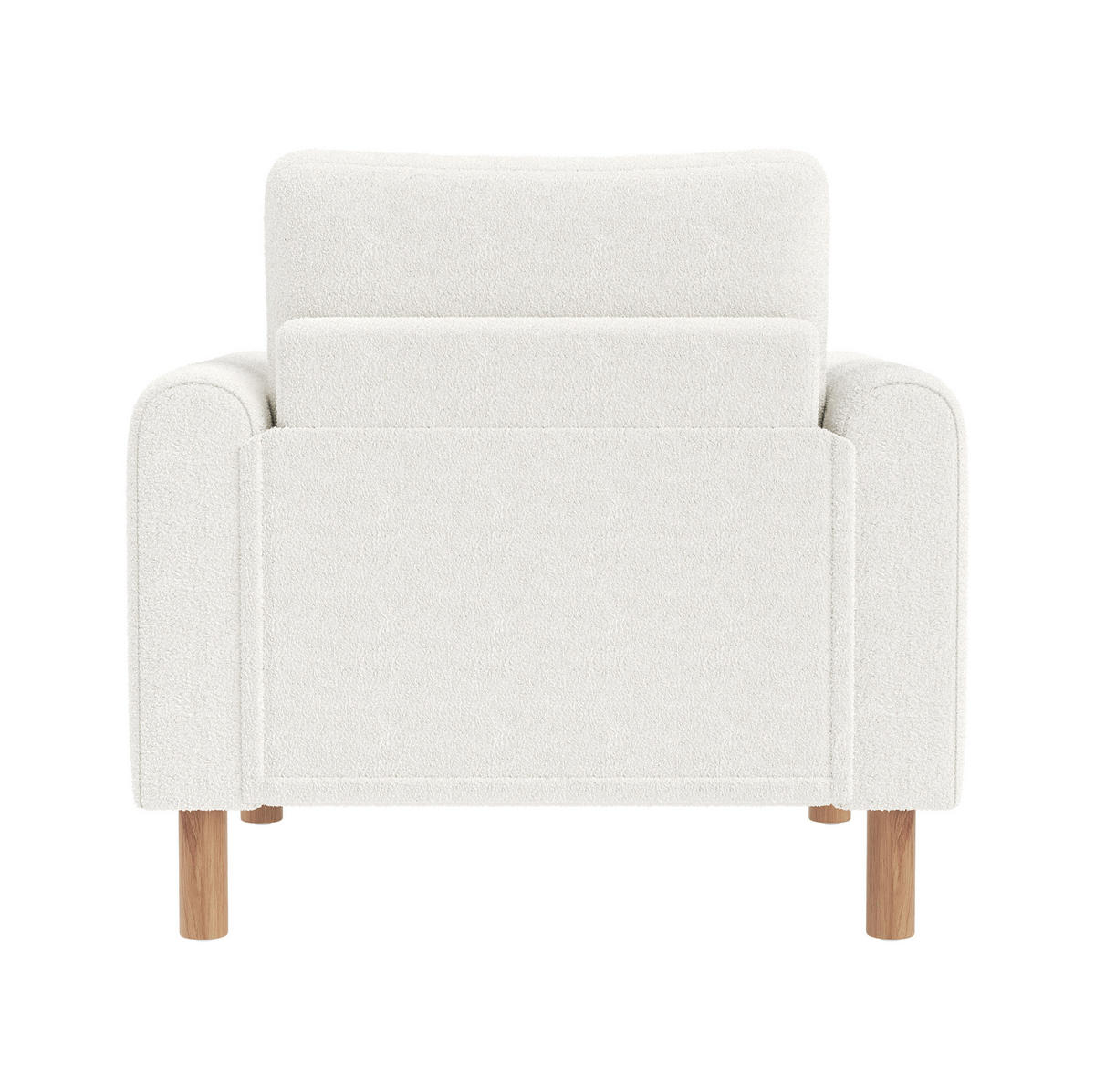 SESSEL mit Armlehnen 87 x 83 x 88,5 cm Teddy Weiß - Weiß, Holzwerkstoff (83/88.5/87cm) - Meubliv