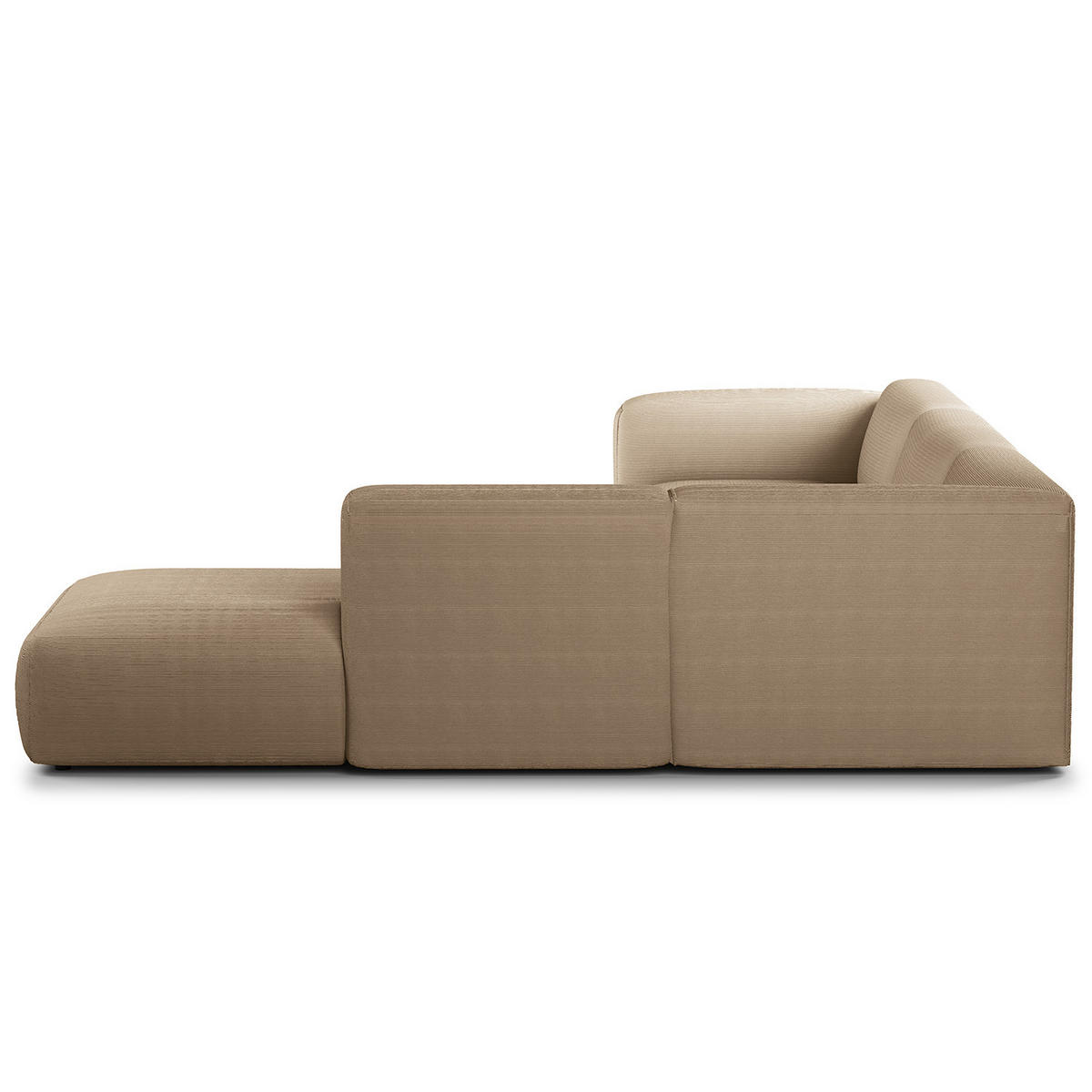 3-SITZER ECKSOFA mit Recamiere - Taupe/Schwarz, Kunststoff/Textil (295/231cm) - home24