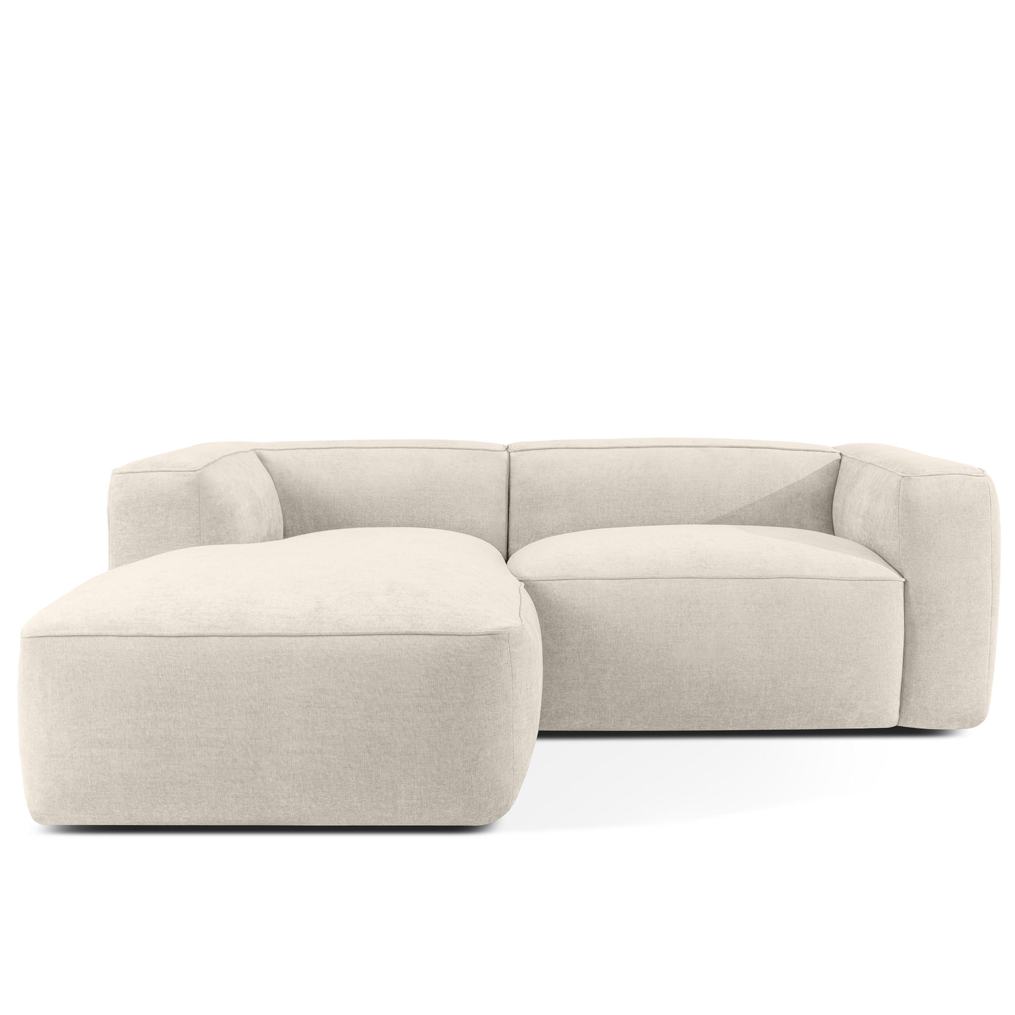 ECKSOFA LINKS FUBBO, Ecru - Ecru, Holz/Holzwerkstoff (225/176cm) - KONSIMO®