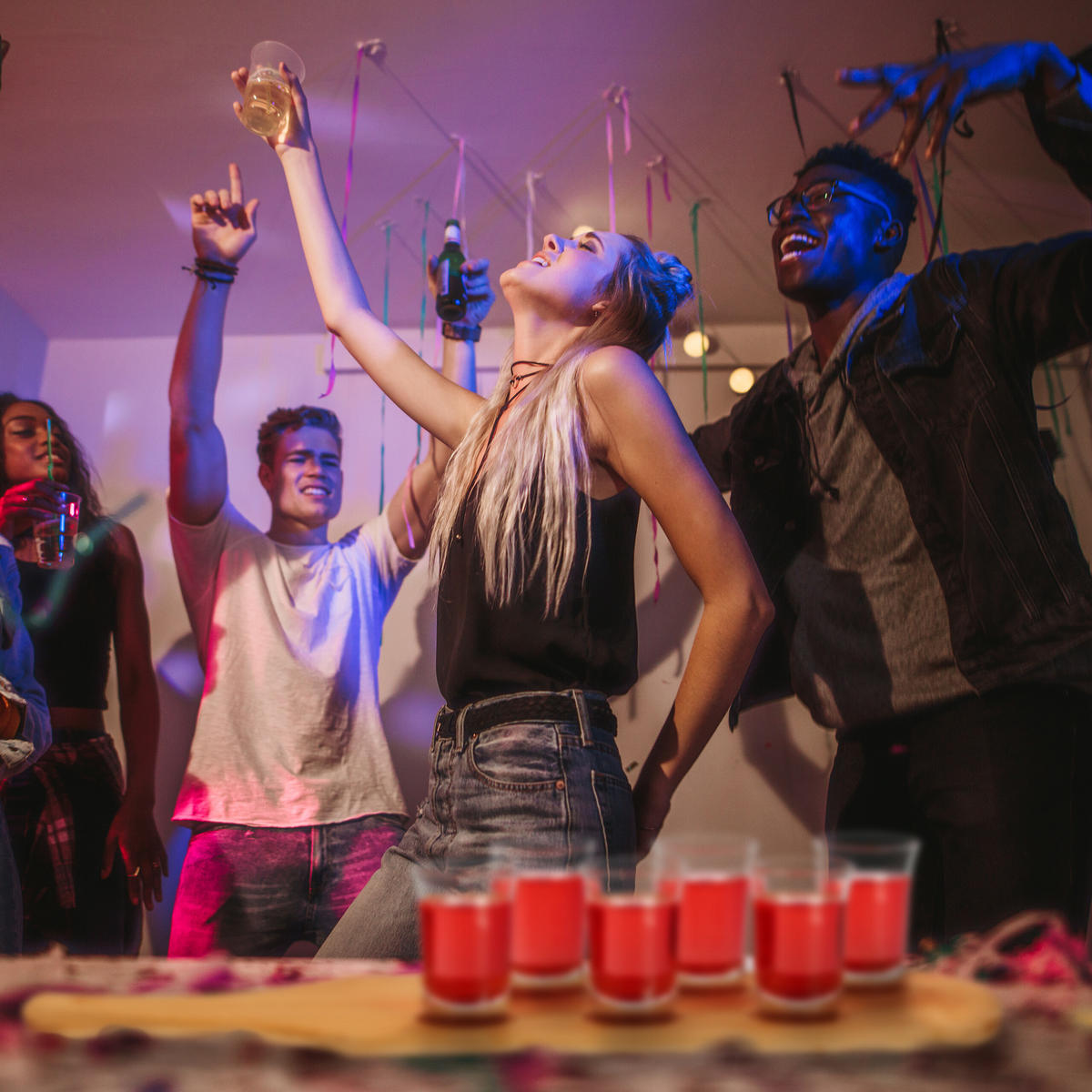 SCHNAPSBRETT - Hellbraun, Glas/Holz (0.04L) - Relaxdays