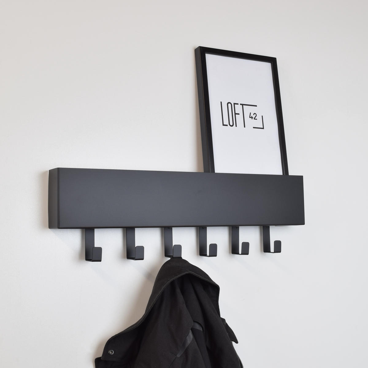 KLEIDERABLAGE Mula Schwarz - Schwarz, Metall (61/19/6cm) - LOFT42
