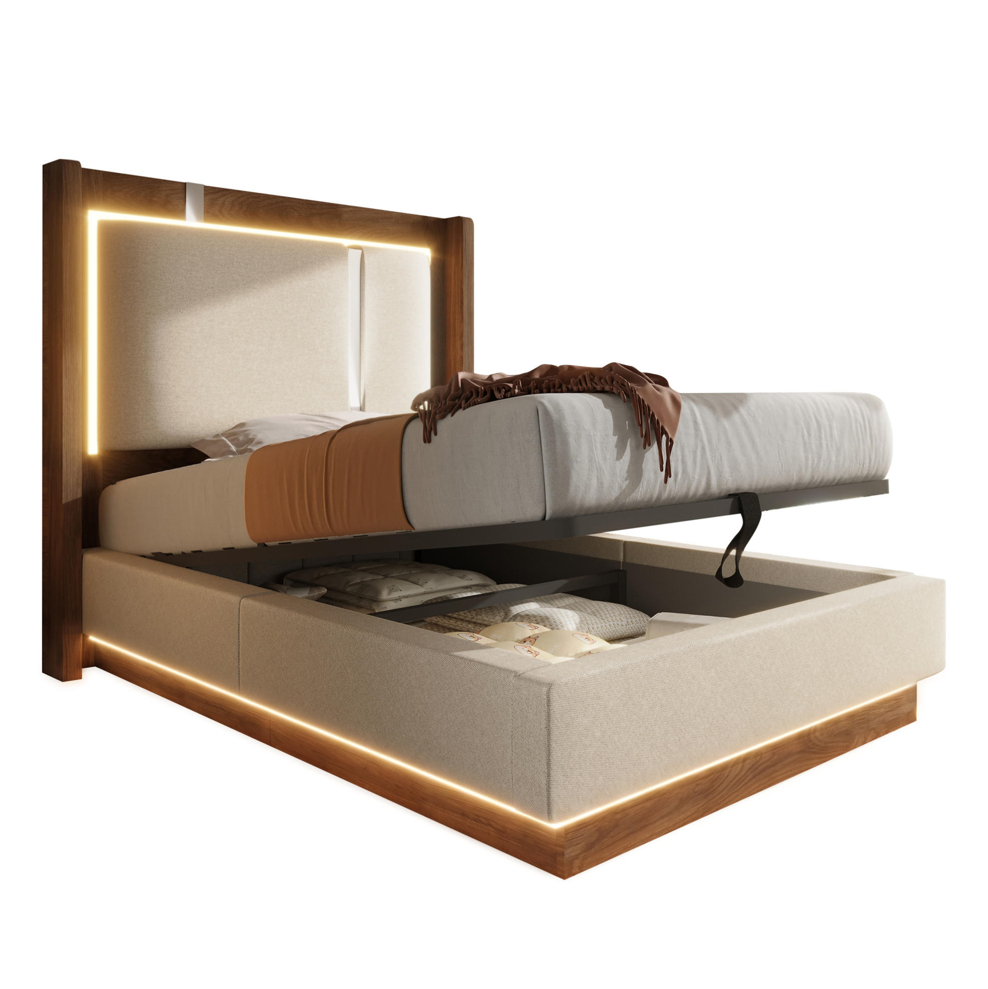 Mivray Polsterbett Beige 90x200 cm