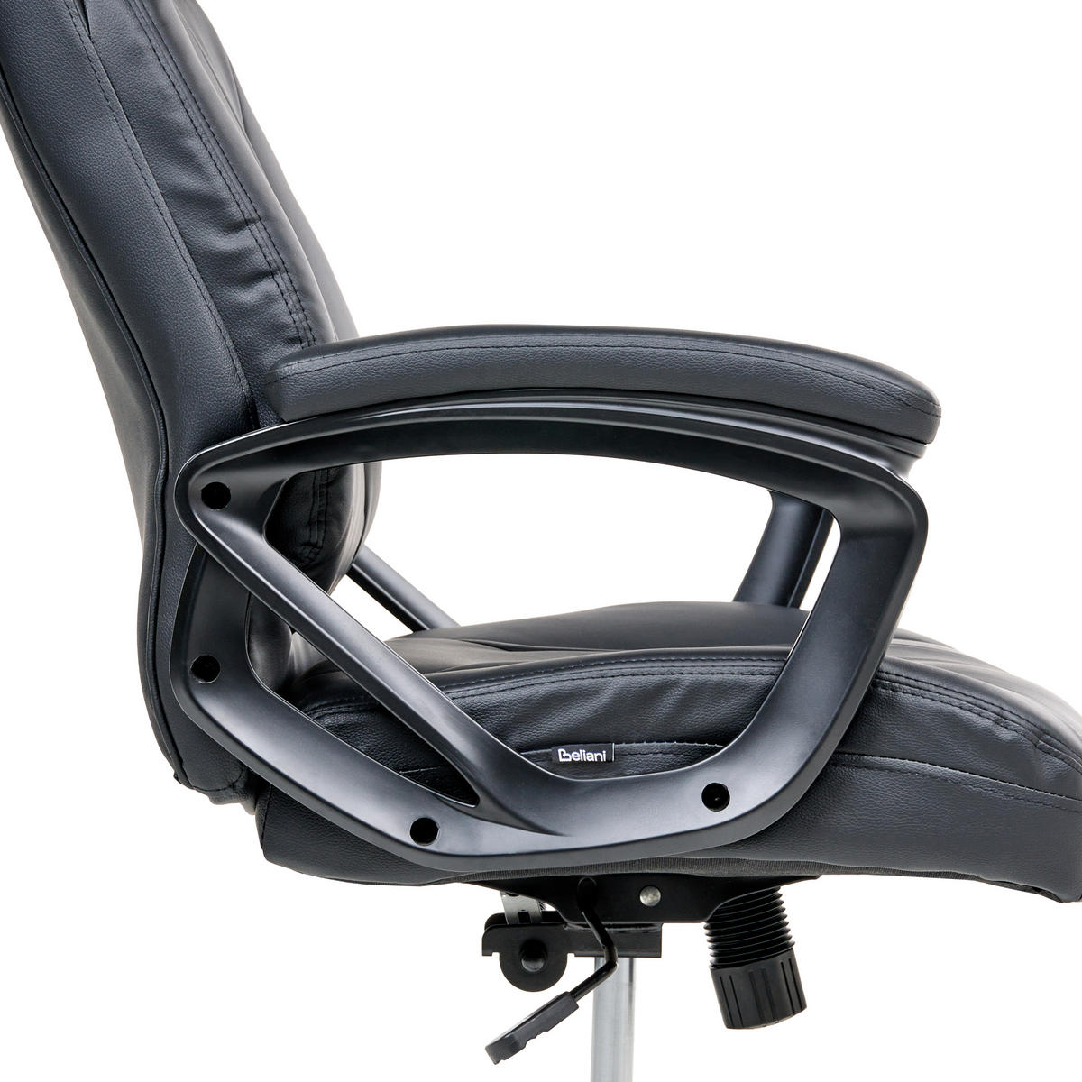 CHEFSESSEL Kunstleder Schwarz Proud - Schwarz, Kunststoff (66/115/66cm) - Beliani