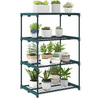 PFLANZENSTÄNDER DE-05376 4 Etagen, Stahl Dunkelgrün - Dunkelgrün, Metall (67/49/105cm) - ComfortXL