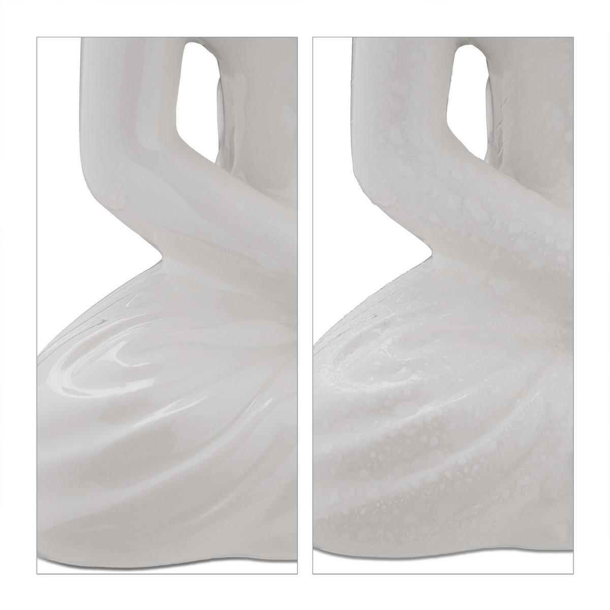 BUDDHA-FIGUR - Weiß, Keramik (11/18/6cm) - Relaxdays